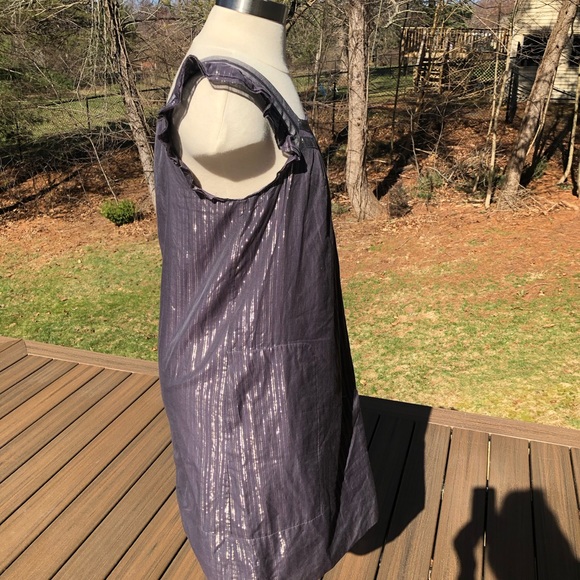 Marc by Marc Jacobs Gold Metallic Striped Ruffled Smock Dress - Picture 3 of 4